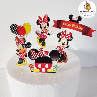 Mẫu Chuột Mickey - Que Giấy cắm trang trí Bánh kem, Topper trang trí Bánh Sinh nhật, Sự Kiện (phụ kiện Hoàng Long)