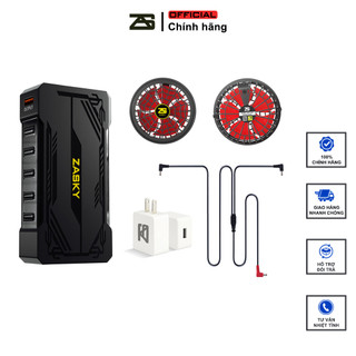 [Xả Kho, Giảm Giá] Bộ Phụ Kiện Áo Điều Hòa ZASKY Nhật Bản Chính Hãng, PIN 50.000mAh, Quạt 18V, Chạy 15-20 Tiếng, BH 12T