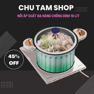 Nồi Áp Suất Đa Năng, Đáy Phủ Gốm Chống Dính Cao Cấp, Dung tích 10 Lít, Bảo Hành 1 năm