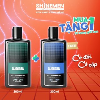  Sữa Tắm Gội và Rửa mặt 3 in 1  SHINEMEN hương nước hoa Mint-Man sảng khoái và hương Awa-Amor chai 300ml