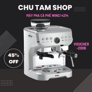 Máy pha cà phê chính hãng Winci 5212, Tích hợp máy xay, bảo hành 12 tháng.