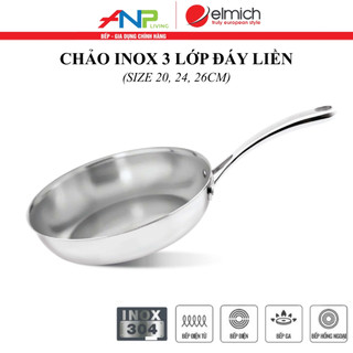 Chảo INOX 3 Lớp Nguyên Khối Elmich Tri-Max EL-3737max 20cm / EL-3738max 24cm / EL-3739max 26cm