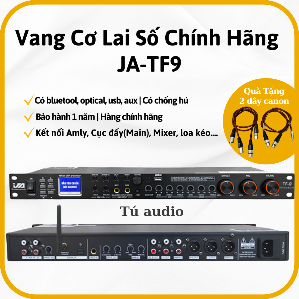 Vang Cơ Lai Số JA TF9. Hàng Chính Hãng, vang cơ lai số với 7 chế độ effect có bluetooth, optical, usb...