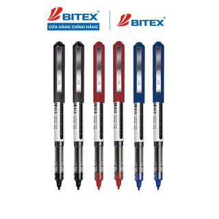  Combo 06 bút lông bi Bitex R02 mực xanh đỏ đen ngòi 0.5mm 