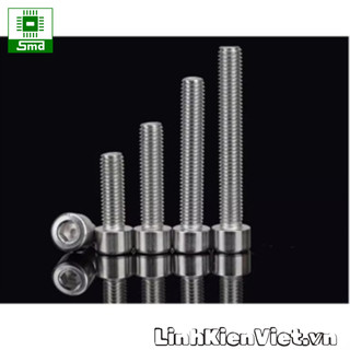  Set 10 con Ốc - Bulong Lục Giác chìm đầu trụ trơn 201 INOX M3 M4 M5 M6 các độ dài 5mm 6mm 10mm 16mm 20mm thép không gỉ 
