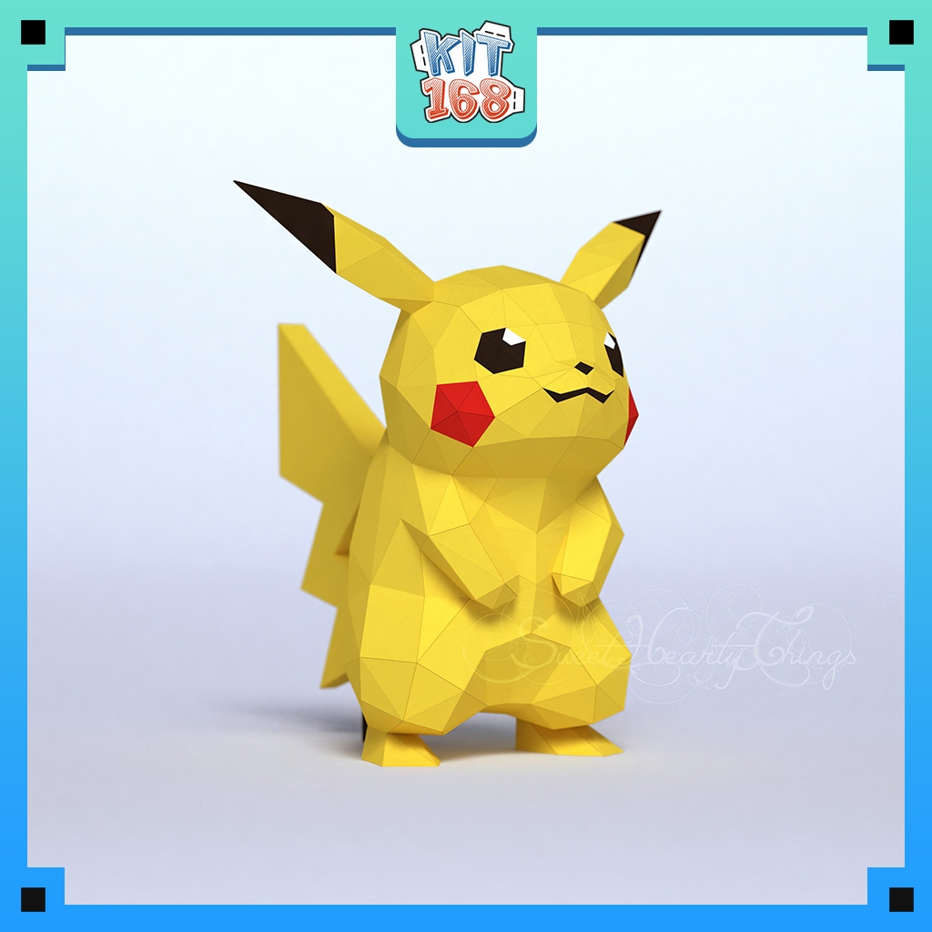 Mô hình giấy Anime Game Pokemon Pikachu Polygon ver 2
