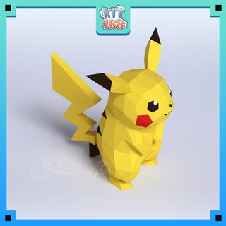 Mô hình giấy Anime Game Pokemon Pikachu Polygon ver 2