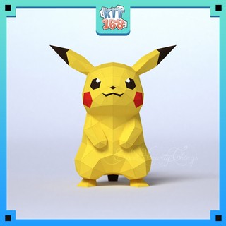 Mô hình giấy Anime Game Pokemon Pikachu Polygon ver 2