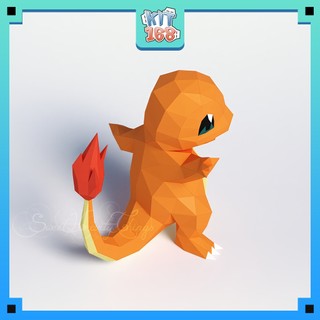 Mô hình giấy Anime Game Pokemon Charmander Polygon