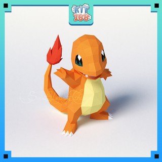 Mô hình giấy Anime Game Pokemon Charmander Polygon