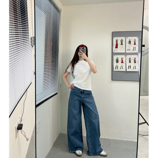Mì - quần jeans ống suông trơn túi mổ - loral jeans