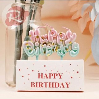 Nến chữ HPBD béo hồng xanh