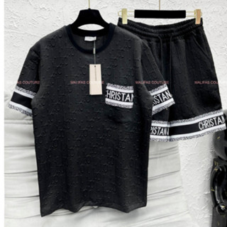 Bộ Quần Áo Cộc Dio Chữ Thêu Nam Mùa Hè Dập Vân Nổi Dio GC Cao Cấp, Bộ Đồ Nam Ngắn Tay Mùa Hè Chất Xốp Xịn