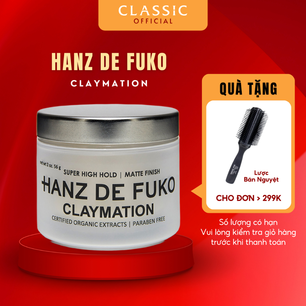 Sáp Vuốt Tóc Hanz de Fuko Claymation 56g - Chính Hãng