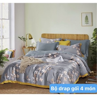 Bộ drap gối Tencel vải nhập Hàn Quốc đỉnh cao mát , mềm mại { drap và 3 áo gối}