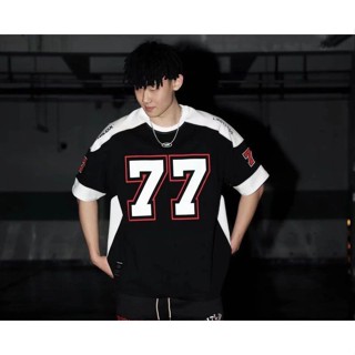   RẺ VÔ ĐỊCH  Áo Thun Bóng Rổ Số 77 Tay Ngắn Kiểu retro Mỹ Cá Tính - Áo Số 77 Form Unisex Chất 