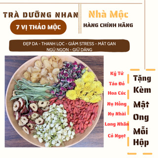 Trà dưỡng nhan 7 vị thảo mộc tặng mật ong