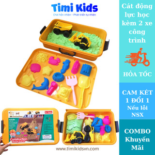 [ Xuất Khẩu ] Cát Động Lực Cho Bé, Cát Nặn Sinh Học KÈM 2 Xe Công Trình, Xẻng và Khuôn Không Dính Tay