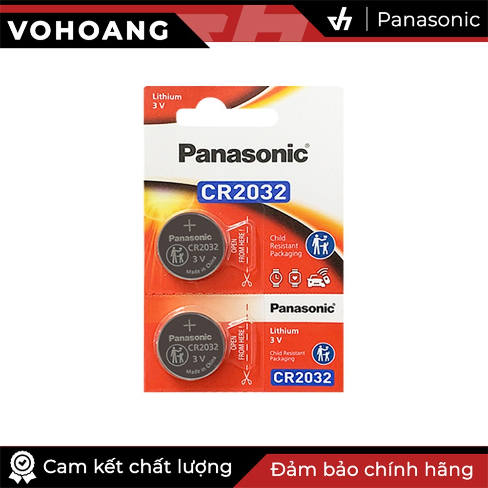 2 viên Pin Panasonic CR2032 Lithium 3V / DL2032 / ECR2032 / GPCR2032