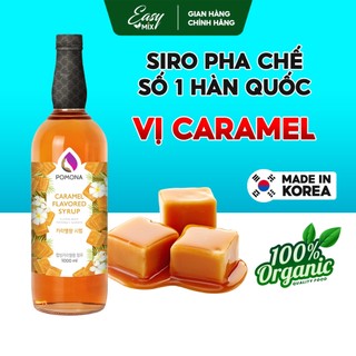 Siro Caramel Pomona Caramel Syrup Nguyên Liệu Pha Chế Hàn Quốc Chai Thủy Tinh 1 Lít