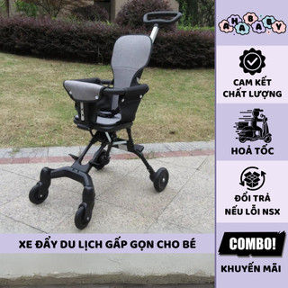 Xe đẩy gấp gọn đảo chiều siêu nhẹ có đệm cho bé 520