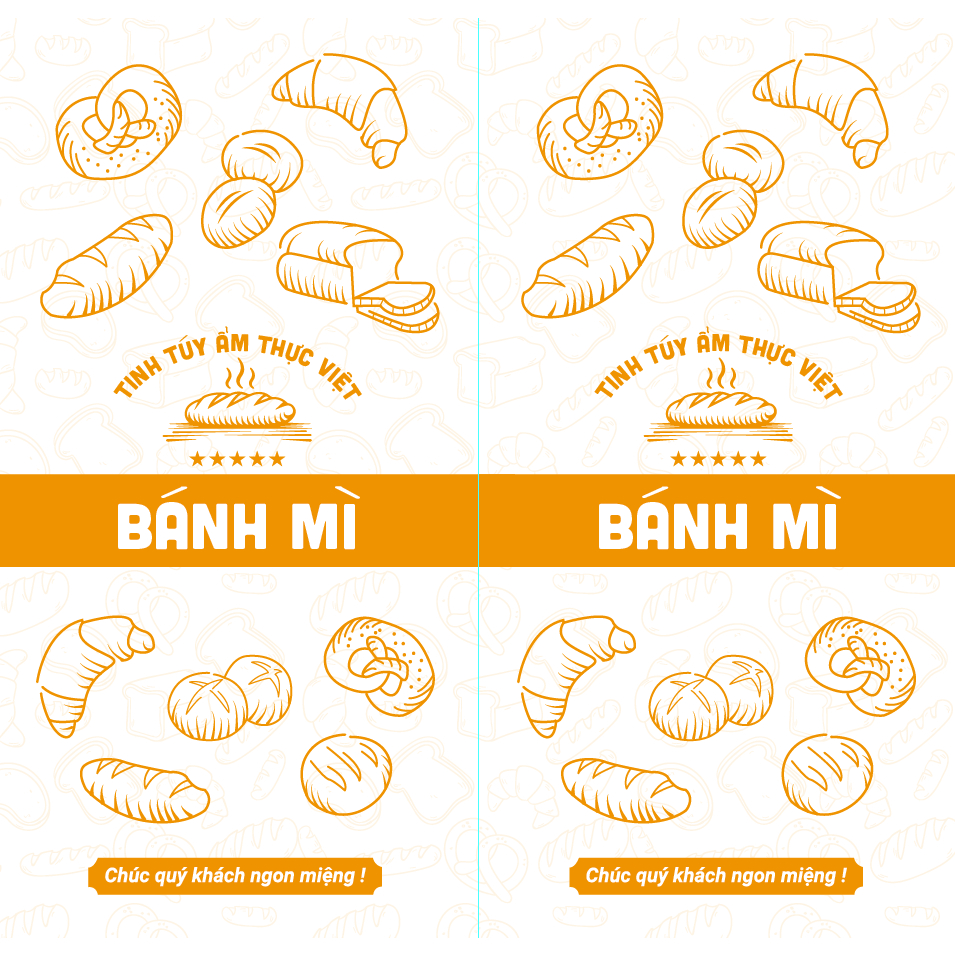 Túi đựng bánh mì - 13x24 - 1000 túi bánh mì 13x24cm - Mẫu mới 2023 - Freeship Extra - DD1302