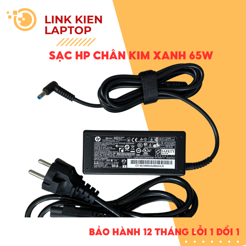 Sạc Zin HP Envy Chân Kim Nhỏ Xanh 19.5v 3.33a 65w Dùng Cho HP Pavilion Chromebook Stream Spectre