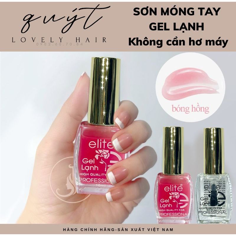 Sơn dưỡng bóng móng tay gel lạnh loại tốt 16ml màu trong suốt và hồng (không cần hơ máy)