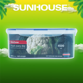 Hộp bảo quản thực phẩm ngăn mát 4500ml SUNHOUSE BioZone KB-CO4500P