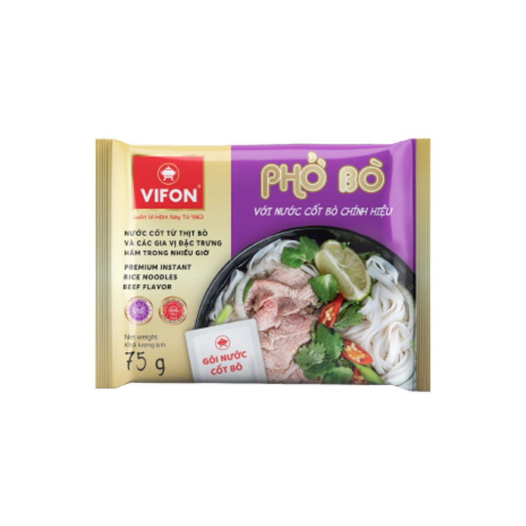 Thùng 24 gói phở bò Vifon có gói sốt thịt bò 75g