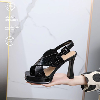 Giày sandal cao gót công sở qc cao cấp