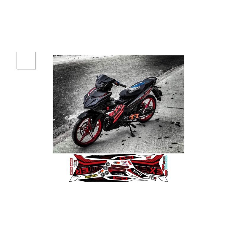 tem xe exciter 150 đen đỏ trắng