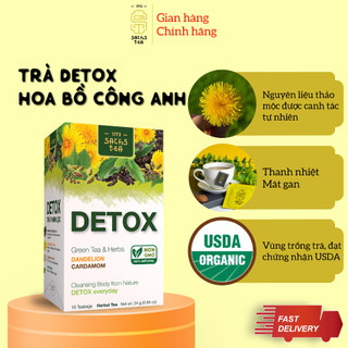 Trà thanh lọc cơ thể Detox SACHS TEA 1773 giúp đẹp da giải nhiệt thơm mát 16 gói/hộp