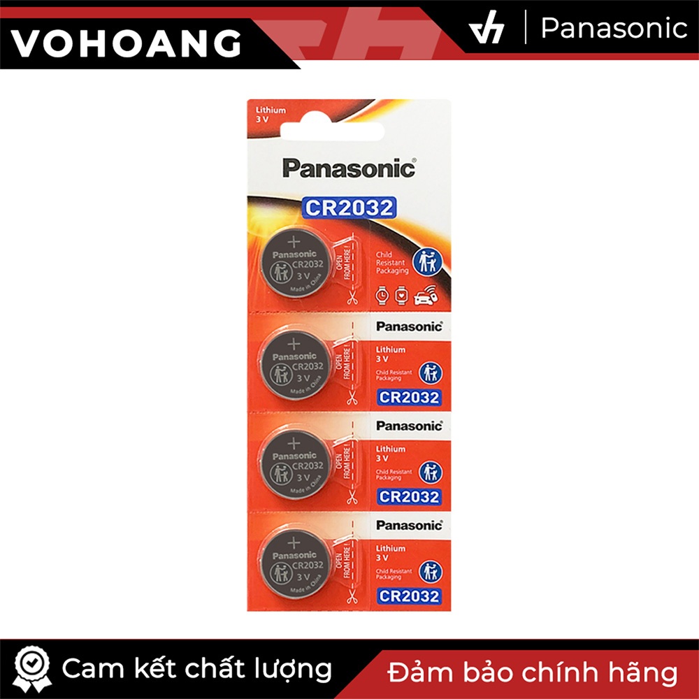 4 viên Pin Panasonic CR2032 Lithium 3V / DL2032 / ECR2032 / GPCR2032