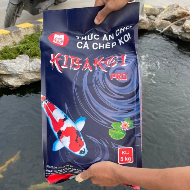 Cám cá koi KIBAKOI PRO độ đạm 40% - Bao 5kg - Cá koi tăng trưởng nhanh, body chuẩn, lên màu đẹp