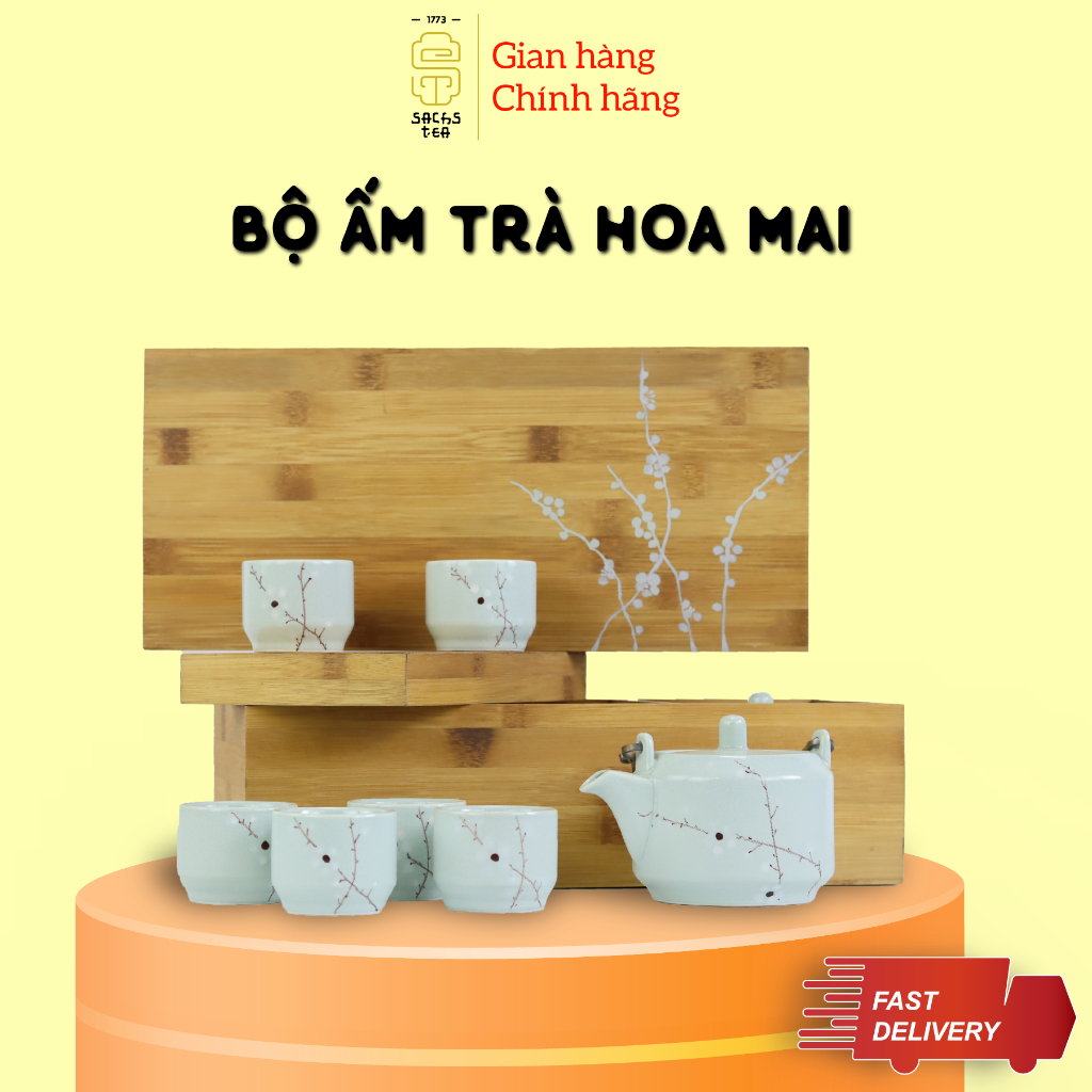 Bộ ấm trà Hoa Mai SACHS TEA 1773 cao cấp (gồm 1 ấm và 6 chén )