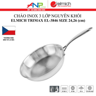 Chảo INOX 3 Lớp Nguyên Khối Elmich Trimax EL-3846OL Size 24cm / EL-3846 Size 26cm