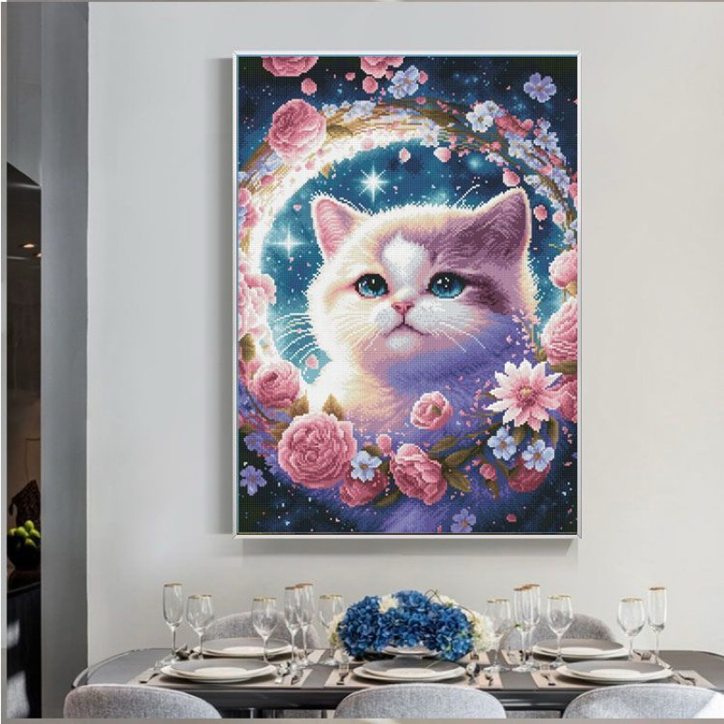 Tranh thêu chữ thập 9ct vải kim tuyến 60x85cm mã 4015