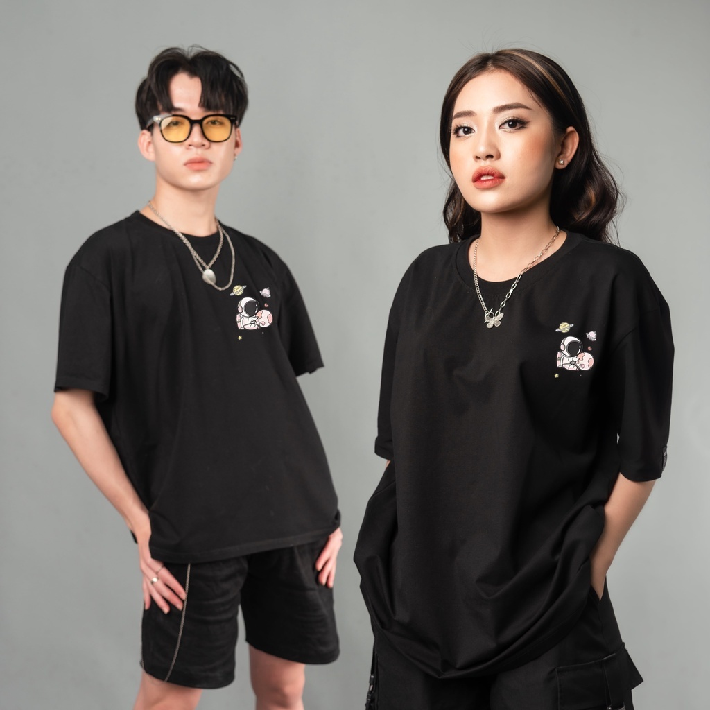 Áo thun, phông nam nữ,form thụng mèo phi hành gia MS35