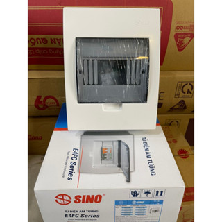 Tủ điện nhựa chứa 4-8 át E4FC4/8SATủ điện âm tường 3/6 E4FC3/6SA át sino