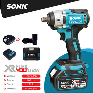 [TẶNG ĐẦU KHẨU] Bulong SONIC SN-IW380N XANH - Súng bắn vít - Súng bắn Bu lông FULL BOX - Không chổi than
