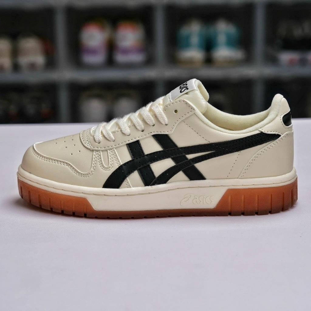 Giày Asics Court MZ Cream Black Gum nam nữ, giày Asics bản cao cấp full phụ kiện | BigBuy360 - bigbuy360.vn