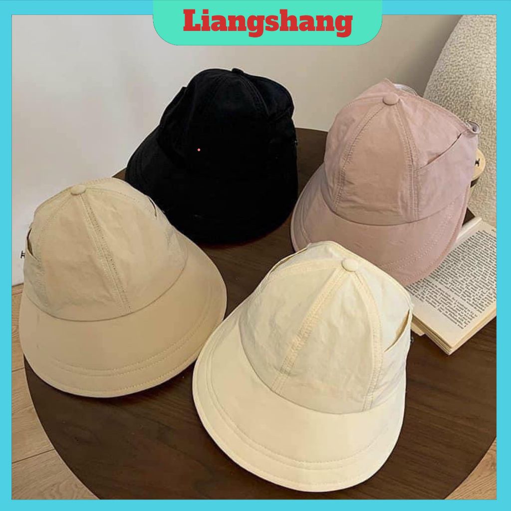 Mũ bucket có nút đeo khẩu trang- Mũ nón hở đầu chống nắng, chống tia UFP50+  thời trang