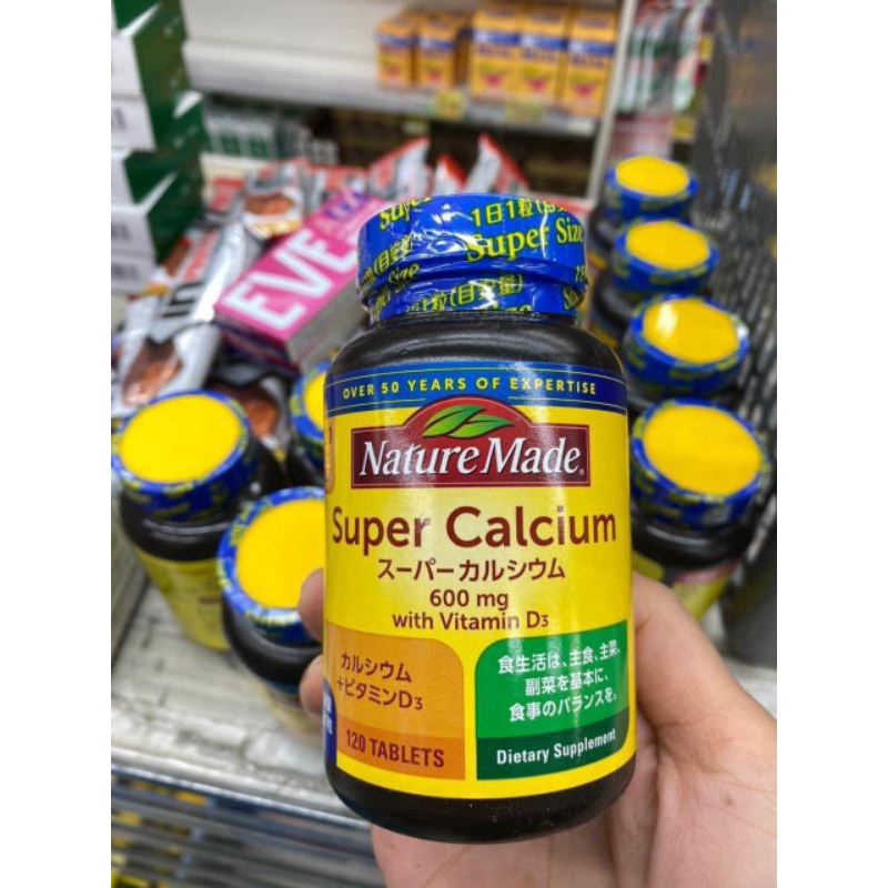 VIÊN SUPER CALCIUM WITH VITAMIN D 600mg CỦA NATURE MADE NHẬT BẢN