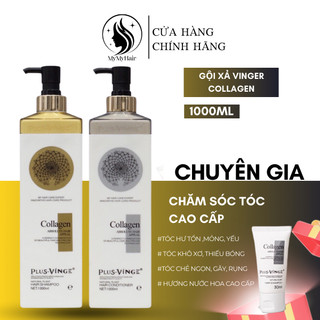 Vinge plus collagen - dầu gội xả phục hồi, chống rụng kích mọc tóc - vinge plus collagen 1000ml
