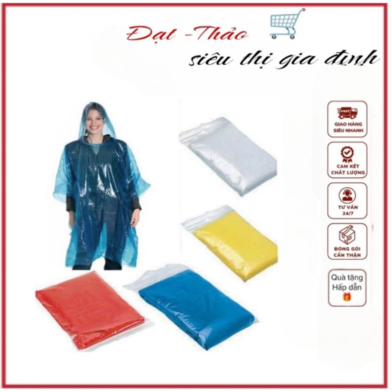 Áo mưa Nilon dùng 1 Lần (giao màu ngẫu nhiên)