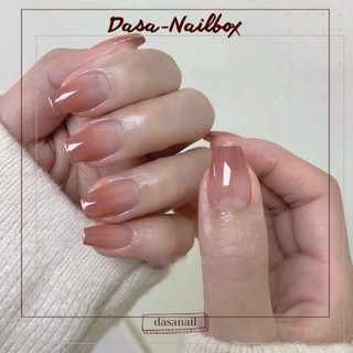 Nail box cho tay dasa form vuông NGẮN omber kết hợp tráng gương độc đáo THON GỌN TRẮNG TAY tặng keo dán móng 