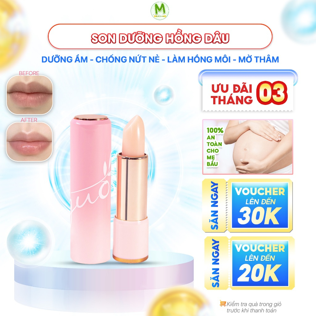 Son Dưỡng Hồng Dâu Lành Tính Cho Bà Bầu - GUO Rose Touch Lip Balm 5gr