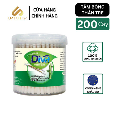Tăm bông kháng khuẩn Diva Thân Tre 100% Bông Tự Nhiên