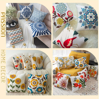 Vỏ Gối Tựa Lưng Sofa Linen Cao Cấp Thêu Nổi Phong Cách Châu Âu Sang Trọng Passion